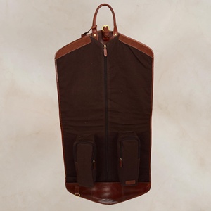 B2B Wholesale Luxury Classic Genuine Leather <b>Suit</b> <b>Carrier</b> Multi-function Heavy Duty Business Travel Garment Bag Zipper Buckle - Product Image 4