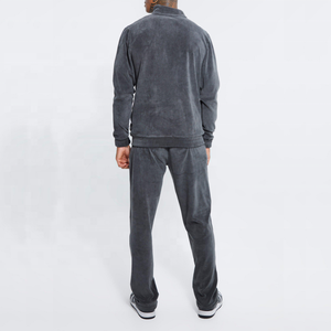Ensemble de survêtement en velours pour homme, veste zippée intégrale et pantalon, tenue de sport décontractée deux pièces, vente en gros - Product Image 2