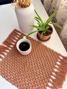 Modern Bohemian Green Macrame Table <b>Mats</b> Suitable for Everyday Use Cafe Decor and Gift Purpose Place <b>Mats</b> From India - Product Image 2