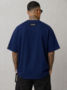 Nuevas camisetas de hombre de moda, extragrandes, ecológicas, estilo hip hop, con logo impreso DTF personalizado, cuello redondo, manga corta, de algodón, de dos tonos. - Product Image 2