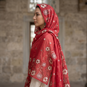 Lot de 12 châles en mousseline de qualité supérieure pour femmes, broderie florale, strass, longs, légers, respirants, pour usage quotidien - Product Image 4