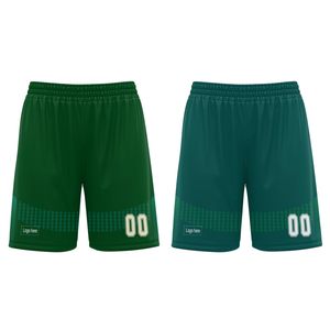 Custom Sublimated Basketball Uniform Set Green Mesh V-Neck Sleeveless Jersey with Elastic Waist Shorts Team Name Print 00 - Product Image 3