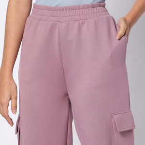 Pantalones Cargo Holgados para Mujer, Cintura Elástica, Largura hasta el Tobillo, Color Sólido, Ropa Casual, Tejido de Algodón Suave, Bolsillos Utilitarios - Product Image 5