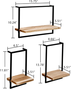 Ensemble d'étagères murales suspendues, 2 étagères flottantes modernes pour salon, chambre, cuisine, bureau, salle d'étude, décoration intérieure, rangement - Product Image 3
