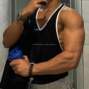 Débardeur de sport pour homme, logo personnalisé, coupe sport, débardeur de course à pied, col rond - Product Image 3