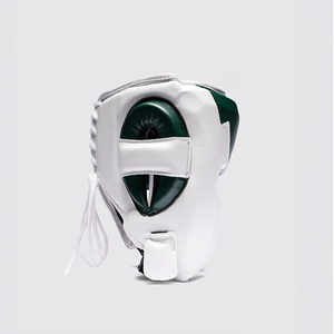 Hot Selling Grey Fly <b>Head</b> Guard High Quality Leather <b>Training</b> Fighting Muay Thai MMA Boxing Protection Gear Pro Cowhide Leather - Product Image 6