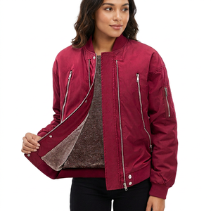Men's Red <b>Jacket</b> Stand Collar Zipper Closure <b>Fleece</b> Lining Windproof Winter Casual <b>Thick</b> - Product Image 6