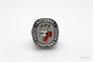 Bague de championnat nationale personnalisée avec pierres CZ et logo en émail - Product Image 1
