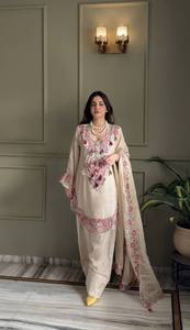 Designer Embroidered Pakistani Suit Set for Women Premium Cotton Kurta Pant Dupatta Festive Wear Party Wear Ethnic Salwar Kameez - Product Image 1