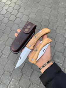 Cuchillo de Bolsillo Plegable Multifuncional Hecho a Mano de Acero de Damasco, Mango de Madera, Hoja de Acero Inoxidable 58HRC, EDC, para Camping y Caza - Product Image 5