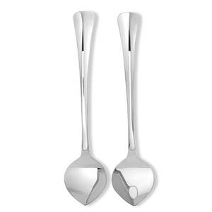 Cuillère et fourchette à salade en métal de qualité supérieure, finition argentée, avec polissage miroir lisse, pour réception de mariage - Product Image 5