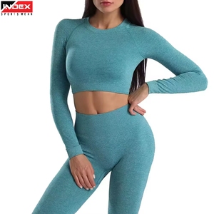 Conjunto de 2 piezas de chaqueta y leggings de yoga para mujer con logo personalizado, ropa deportiva, ropa de gimnasio, conjunto de entrenamiento físico, fabricante. - Product Image 1