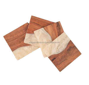 Posavasos Modernos de Madera y Resina, Diseño Artesanal con Temática Oceánica para el Día de San Valentín, Venta al Por Mayor - Product Image 3