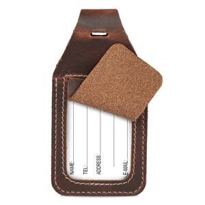 Personalized Genuine Leather Luggage <b>Tags</b> Luxury Travel Bag <b>Tags</b> Privacy Cover <b>Suitcase</b> Labels Custom LMP-0187 - Product Image 5
