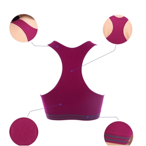 Women's Sports Bra Purple Ribbed Design High Support Breathable Workout Top - Product Image 4
