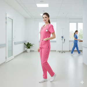 Ensemble de blouses médicales en polyester et coton de haute qualité pour femmes, pour les professionnels de la santé, comprenant un pantalon assorti et un haut à manches courtes pour l'hôpital - Product Image 2