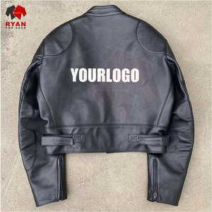 Veste en cuir de qualité supérieure pour homme, cuir véritable, couleur unie, logo personnalisé, taille plus, OEM ODM - Product Image 6