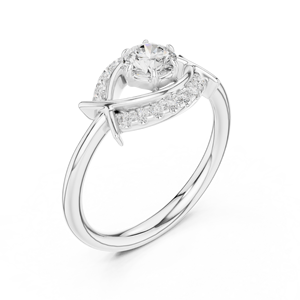 แหวนหมั้นเพชรทรงกลมเจียระไนแบบบริลเลียนท์ ดีไซน์สไตล์ชาติพันธุ์ สำหรับผู้หญิง ทองคำแท้ 14K ยี่ห้อ POSH PURITY ราคาโรงงาน รับสั่งทำพิเศษ - Product Image 5