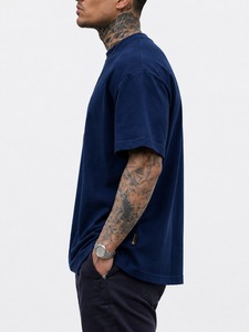 T-shirts pour hommes en coton épais de haute qualité, vierges, simples, personnalisables, à manches courtes et épaules tombantes, vente en gros - Product Image 2