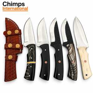 Couteau de chasse artisanal J2 en acier inoxydable à pointe clip, lame droite, pour camping et EDC, couteau à dépecer |   Couteaux de survie en plein air - Product Image 4