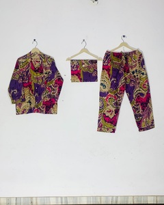 Nouvel ensemble de pyjama léger en coton pour l'été, imprimé à la main, pour femme, prix de gros - Product Image 1