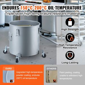 Contenitore per Olio da Frittura in Acciaio al Carbonio Antiruggine da 10 Galloni con Base su Ruote per Attrezzature da Cucina Commerciale - Product Image 3