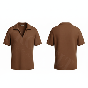 Camiseta Polo de Manga Corta con Cuello en V, Color Liso, Diseño Personalizado de Alta Calidad para Hombre, Informal y Cómoda - Product Image 5