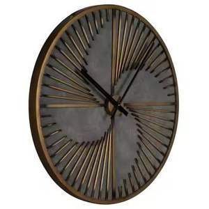 Modern Nordic Wood Wall <b>Clock</b> Luxury Gold <b>Metal</b> Frame with Natural Wood Panel Silent Timepiece for Minimalist Home Decor - Product Image 5