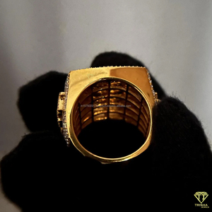 Iced Out GOAT Ring For Men Gold Plated Moissanite Diamond Hip Hop Rapper Jewelry Luxury Fashion Accessories - Product Image 3