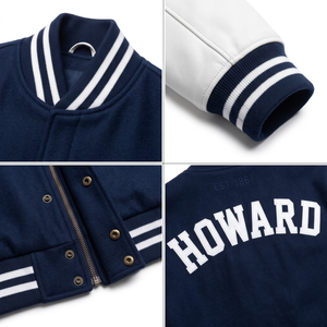 Veste universitaire personnalisée OEM en laine Melton 550GSM et cuir de vachette 1,2 mm pour homme, style streetwear, fabriquée à Sialkot - Product Image 4