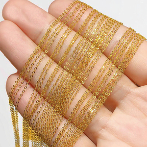 Collar Clásico Chapado en Oro de 18K con Forma de O de 2.3g, Cadena de 20 Pulgadas/45cm para Regalo de Boda, Compromiso o Fiesta - Product Image 2