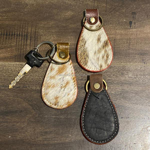 Nueva llegada de cuero de vaca llavero leopardo vaca estampado de cuero llaveros elegantes - Product Image 6