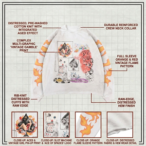 Sudadera Oversize de Manga Larga para Hombre, Estilo Urbano, Cuello Redondo, Tejido de Algodón, Estampado con Logotipo Frontal y Diseño de Llama - Product Image 5