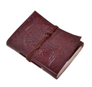 Handmade Leather <b>Travel</b> <b>Journal</b> with Metal Latch Retro Embossed MandalaFloral Pattern Blank Deckle Edge Paper Diary - Product Image 1
