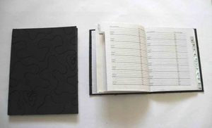 Carnet de notes/journal/agenda à couverture rigide brodée noire en papier recyclé fait main de haute qualité, option cadeau, logo personnalisé - Product Image 4