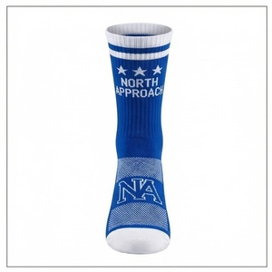 North Approach Crew <b>Socks</b> Blue <b>Breathable</b> Basketball <b>Socks</b> for Adults Spring Season - Product Image 1