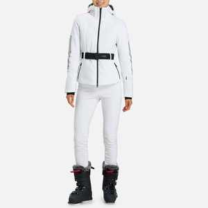 Chaqueta de Esquí para Mujer, Ropa Exterior para Snowboard, Blanca, con Capucha, Transpirable, Impermeable, Cortavientos, con Botones, Ligera, Abrigo Térmico de Invierno - Product Image 2