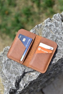Minimalist Genuine Leather Vintage Credit Card Holder <b>RFID</b> Blocking Slim <b>Wallet</b> Silk Screen Printing <b>for</b> Business Gift <b>Men</b> Women - Product Image 2