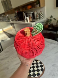 Panier en rotin en forme de pêche, paniers de rangement faits à la main, rotin naturel, moderne, multifonction, fabriqué au Vietnam - Product Image 5