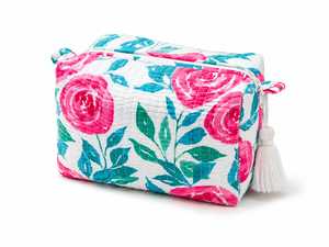 Vintage Bohemian Tassel Embroidered Cotton Fashion Waterproof Zipper Soft Handle Eco-Friendly <b>Makeup</b> <b>Case</b> Travel Pouch Rajasthan - Product Image 2