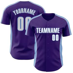 Jersey de Béisbol Azul Cielo Púrpura Directo de Fábrica, Ropa Deportiva de Alto Rendimiento, Malla Bird Eye, Bordado Personalizado, Proveedor de Pedidos al por Mayor - Product Image 1