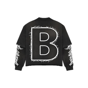 Camisetas de Manga Larga para Hombre 2026, Personalizadas con Serigrafía, Efecto Desteñido, Doble Capa, Unisex, 100% Algodón, Lavado Ácido, Alto Gramaje - Product Image 4