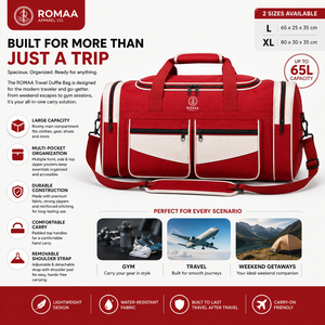 Red White Black Custom Multi Pocket Sports <b>Duffel</b> <b>Bag</b> Large Travel Holdall Adjustable Shoulder Strap OEM Gym <b>Bag</b> Water Resistant - Product Image 1