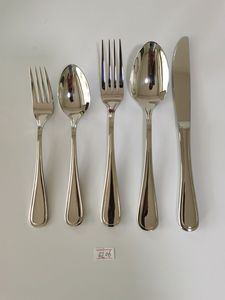 Ensemble de couverts en acier inoxydable doré, 5 pièces, gravé, pour hôtel de luxe, restaurant, table à manger - Product Image 1