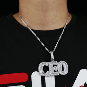 จี้รูปตัวอักษร CEO ของ Starspire Jewels เงินแท้ 925 ชุบทองคำขาวประดับเพชรโมอิสซาไนต์แบบไมโครเพฟ สไตล์ฮิปฮอปสำหรับผู้ชาย ได้รับการรับรองจาก GIA เหมาะสำหรับใส่ทุกวัน - Product Image 3