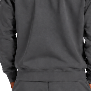 <b>Grey</b> <b>Men</b> Sweatshirt Crew Neck Long Sleeve Pullover Casual <b>Fleece</b> Top Custom Logo Streetwear Winter Sportswear - Product Image 6