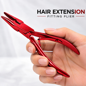 Pince à sertir professionnelle pour extensions de cheveux rouges de 5 pouces, en acier inoxydable, pour micro-anneaux et perles, légère et réutilisable INTENSE - Product Image 1