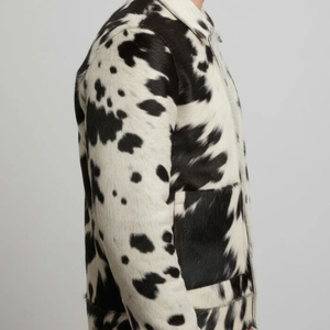 เสื้อแจ็คเก็ตกันน้ำคุณภาพสูงสำหรับฤดูหนาว ผลิตจากหนังวัวแท้ ดีไซน์ใหม่ เสื้อแจ็คเก็ตหนังแท้ลำลอง ป้ายกำกับสั่งทำพิเศษด้านหน้า - Product Image 3