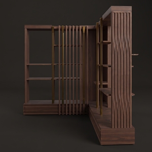 Étagère d'angle moderne en bois à 3 niveaux, légère, avec étagères réglables et lattes verticales pour armoire - Product Image 1