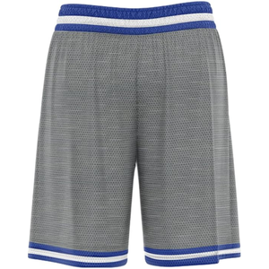 Shorts de basket-ball personnalisés avec logo, gris et bleu, en mesh, impression par sublimation, séchage rapide, style Bermuda, taille élastique - Product Image 2